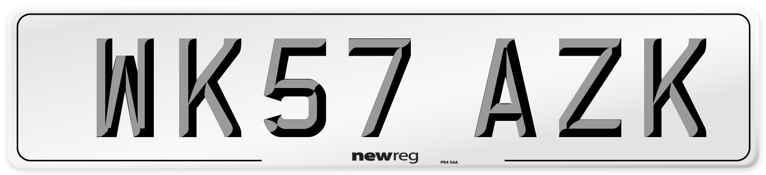 WK57 AZK Number Plate from New Reg